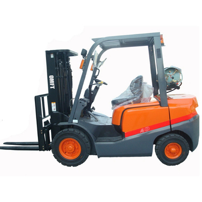 Omft Gas Gasoline LPG Propane Petrol Cushion Tyre Forklift with Clamp and 1070mm Fork