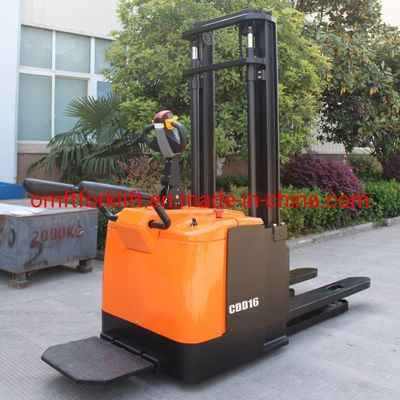 1600 Kg Cdd16 EPS Stand-on Full Electric Battery Operated Pallet Stacker Truck Jack Ce ISO