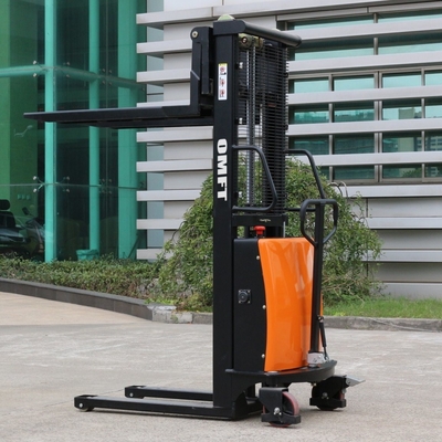 Omft 1.0t 1t Fork 640X1100mm Battery Powered Pallet Stacker Truck Semi Electric Stacker Truck with 1.6 Kw Motor