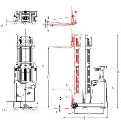 1.6-2ton High Lifting Forklift Reach Truck for Narrow Aisle Standing Your Best Choice