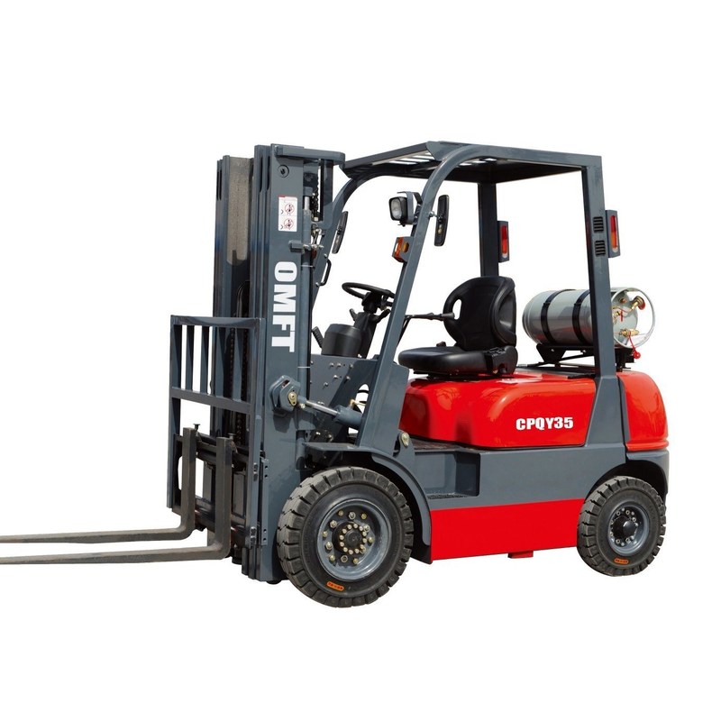 4335mm Right Angle Stacking Width 3.5ton LPG Forklift with Cabin Nissan K21 K25 Engine