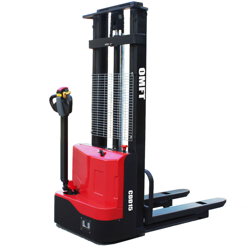 1.5 Ton Hydraulic Electric Stacker Full Electric Pallet Stacker Jack Free Battery Charger